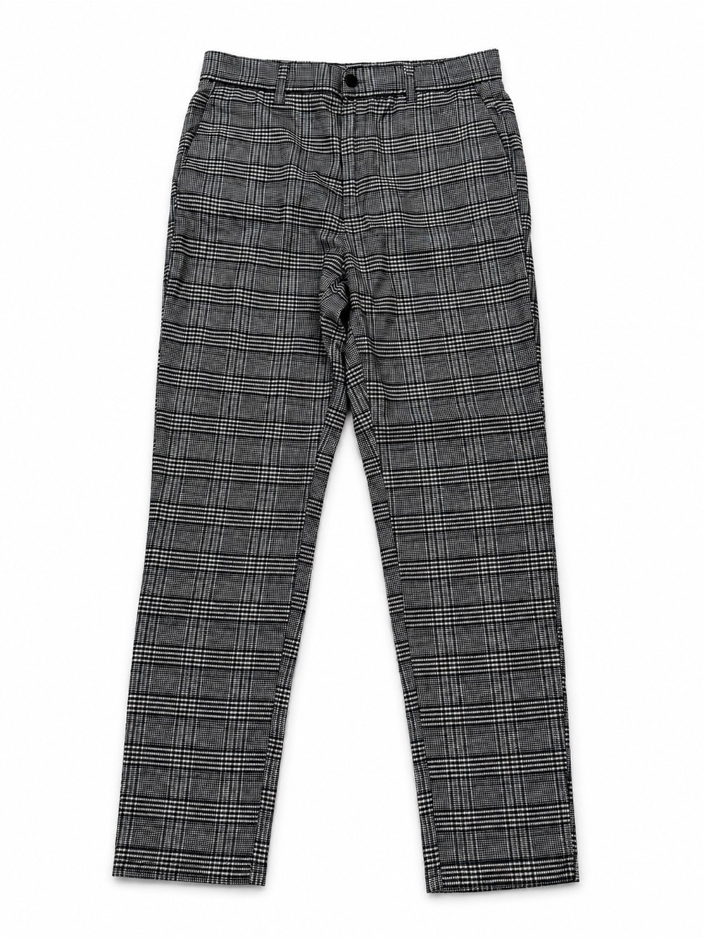 Men's Black & Gray Glen Plaid Dress Pants